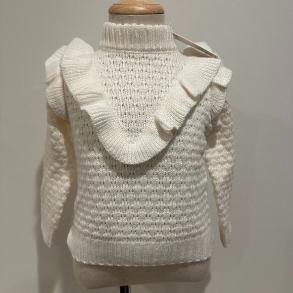 NWT Janie and Jack White Girls Sweater Size 12-18 Months - Picture 1 of 3